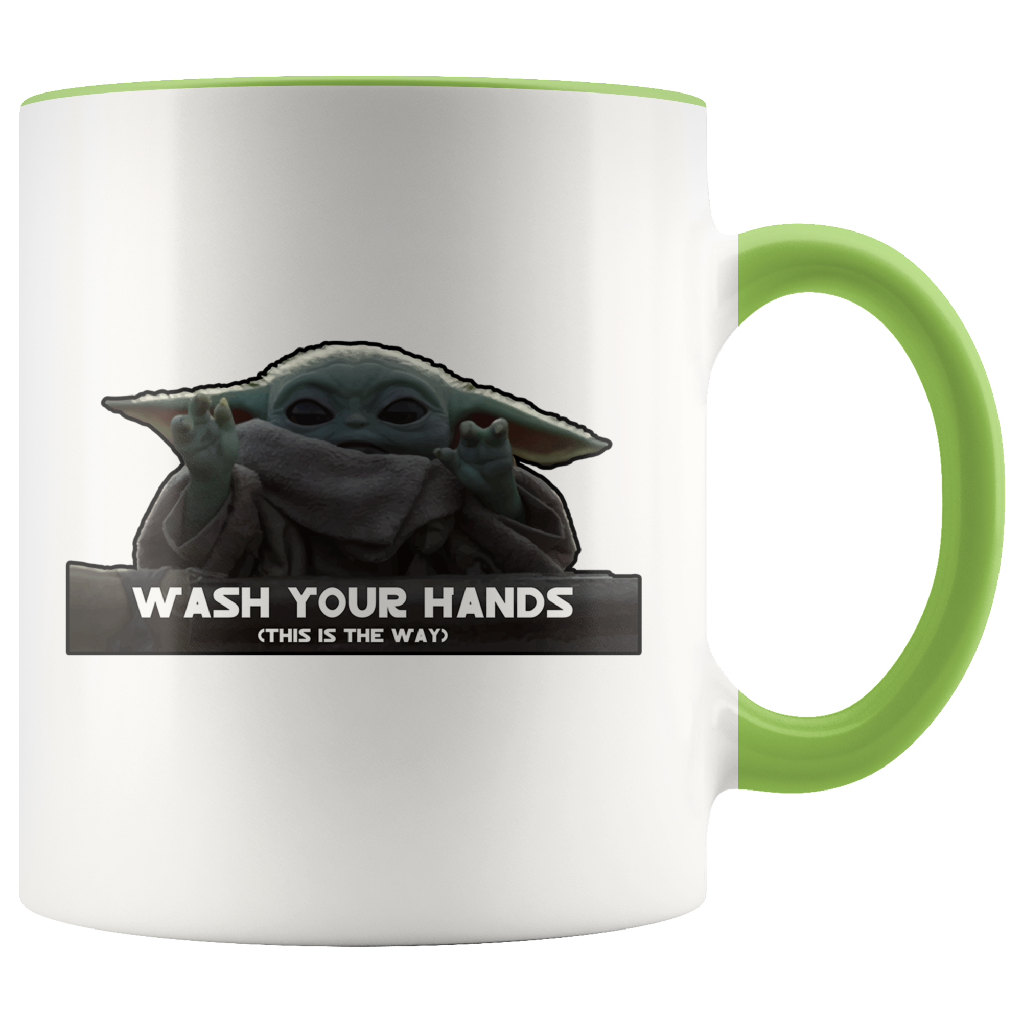Baby Yoda, Wash Your Hands, Accent Mug, TL