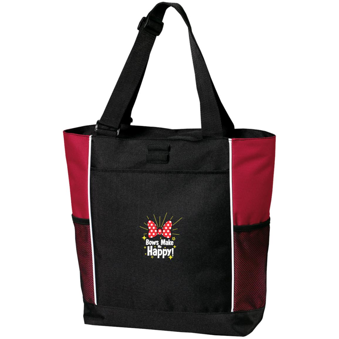 Bows Make Me Happy - Embroidered Port Authority Colorblock Zipper Tote Bag