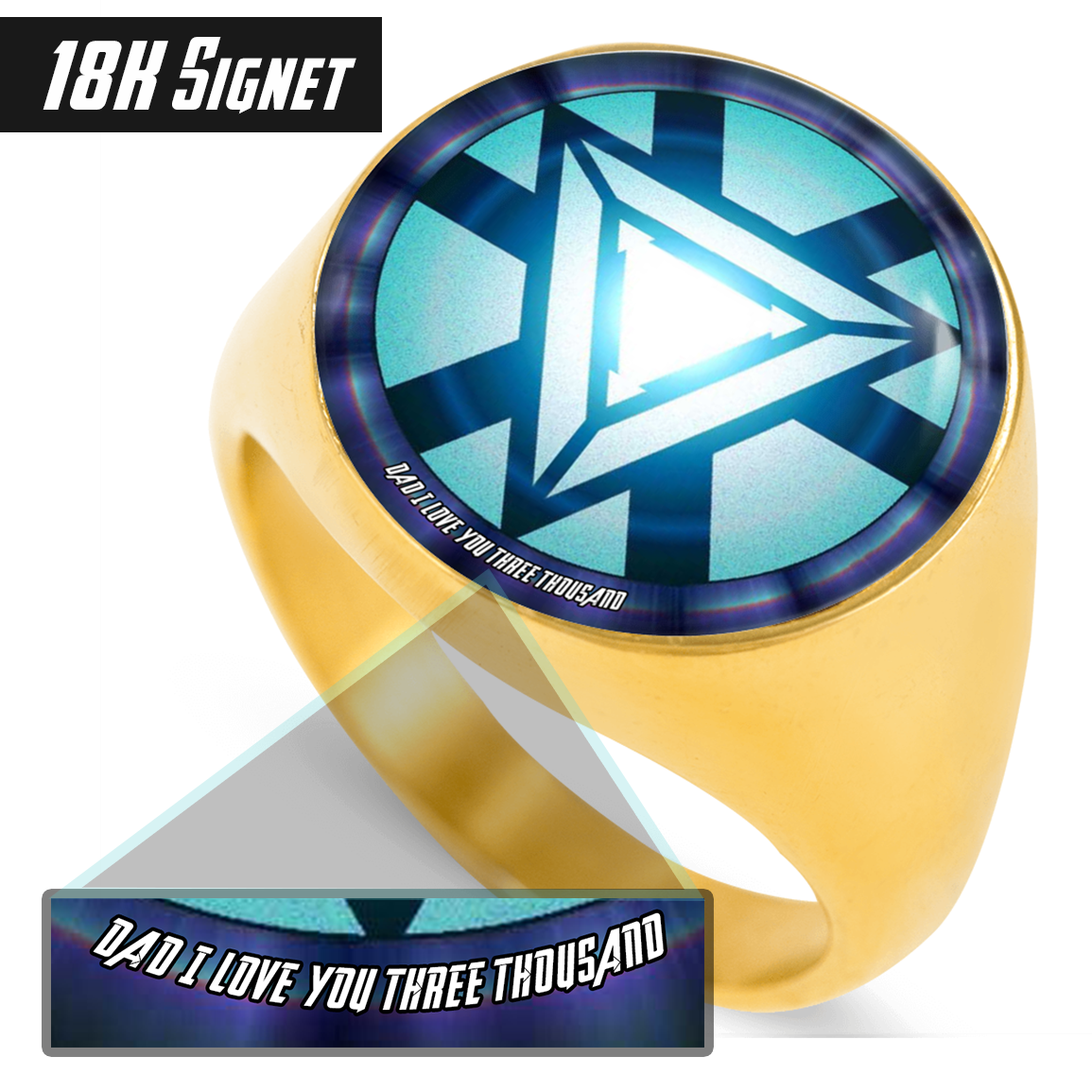 Dad I Love You Three Thousand - Signet Ring