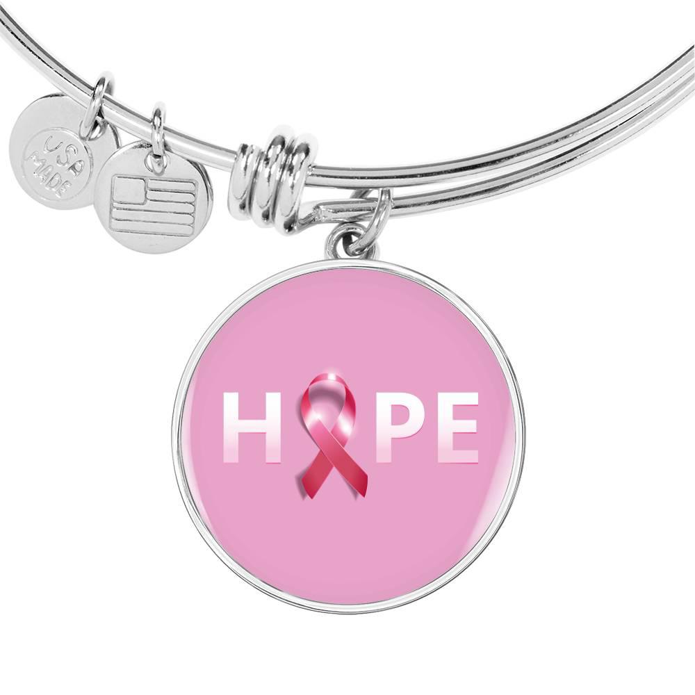Breast Cancer Awareness Bangle - Hope Ribbon