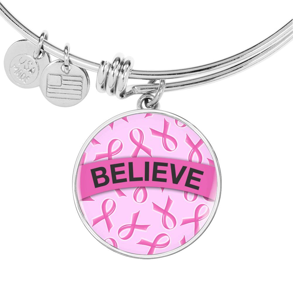 Breast Cancer Awareness Bangle - Believe