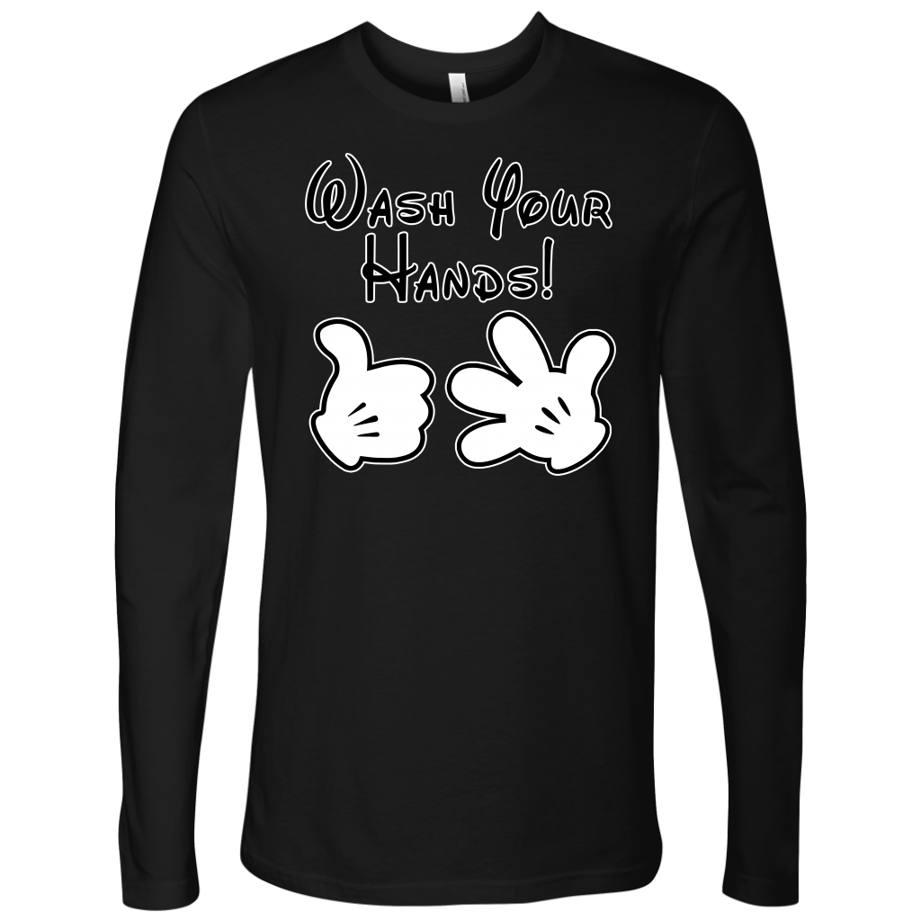 Wash Your Hands, Mickey Gloves, Long Sleeve Shirt, TL